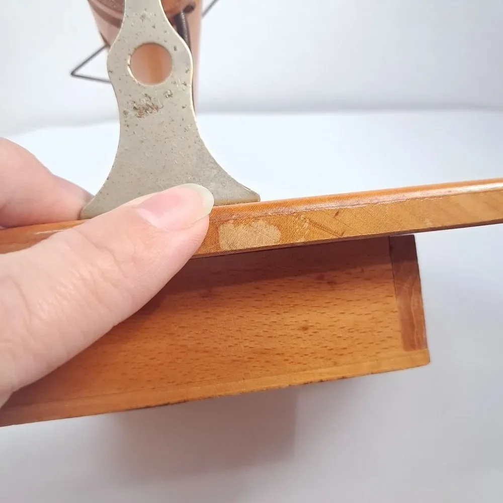Vintage Befag music box Wood toilet paper holder floral Switzerland Rapsodie Sue